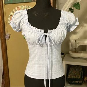 Blue peasant top